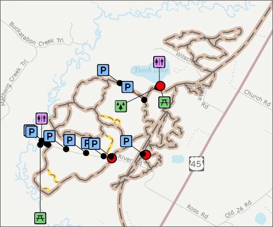 Torch Lake map