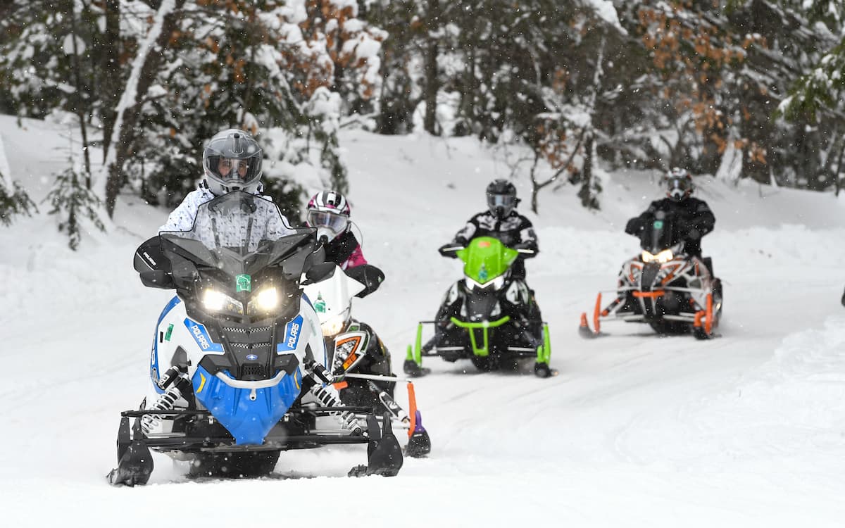 Snowmobiling in the Eagle River area of Vilas County