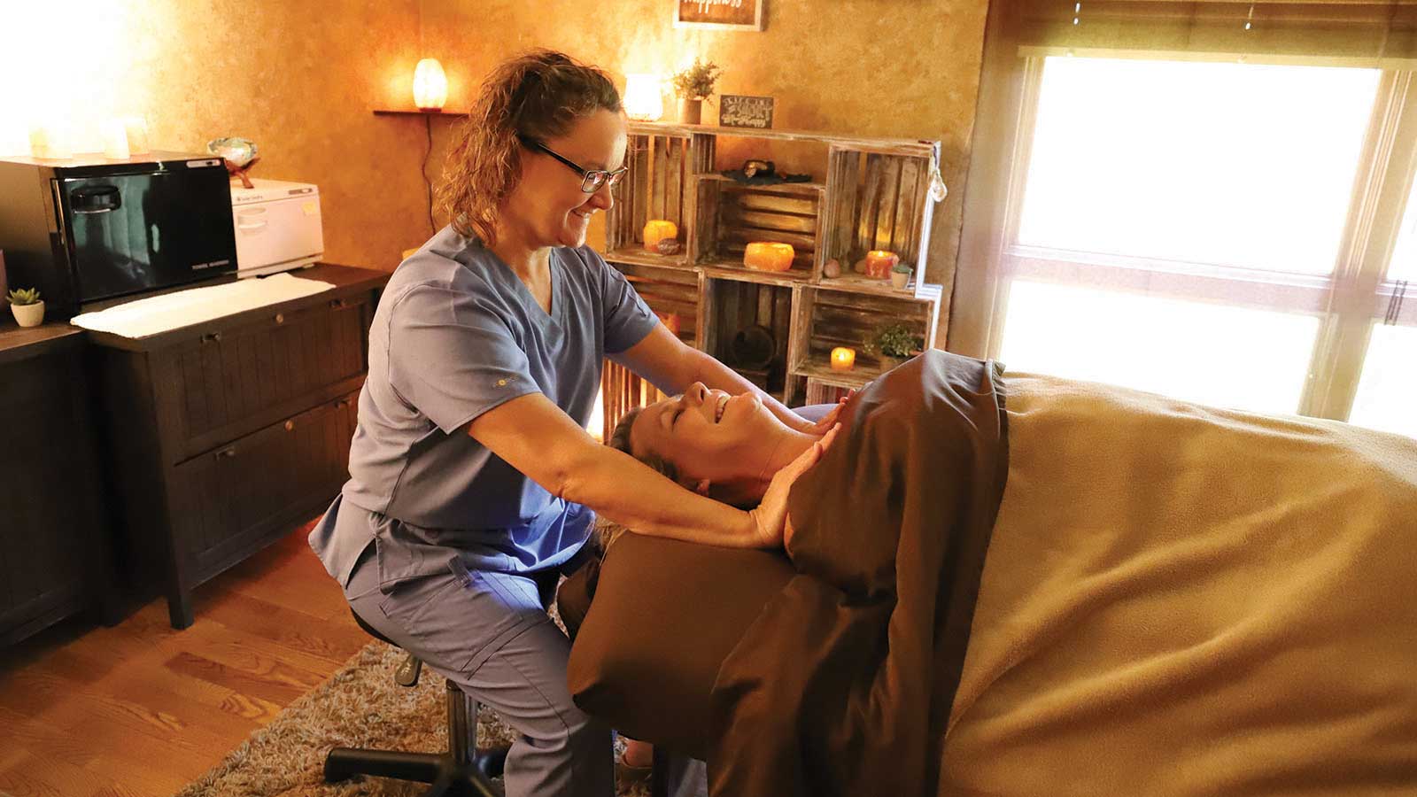 Woman receiving a massage