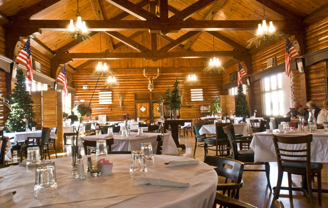 Tables set at Gateway Lodge Restaurant