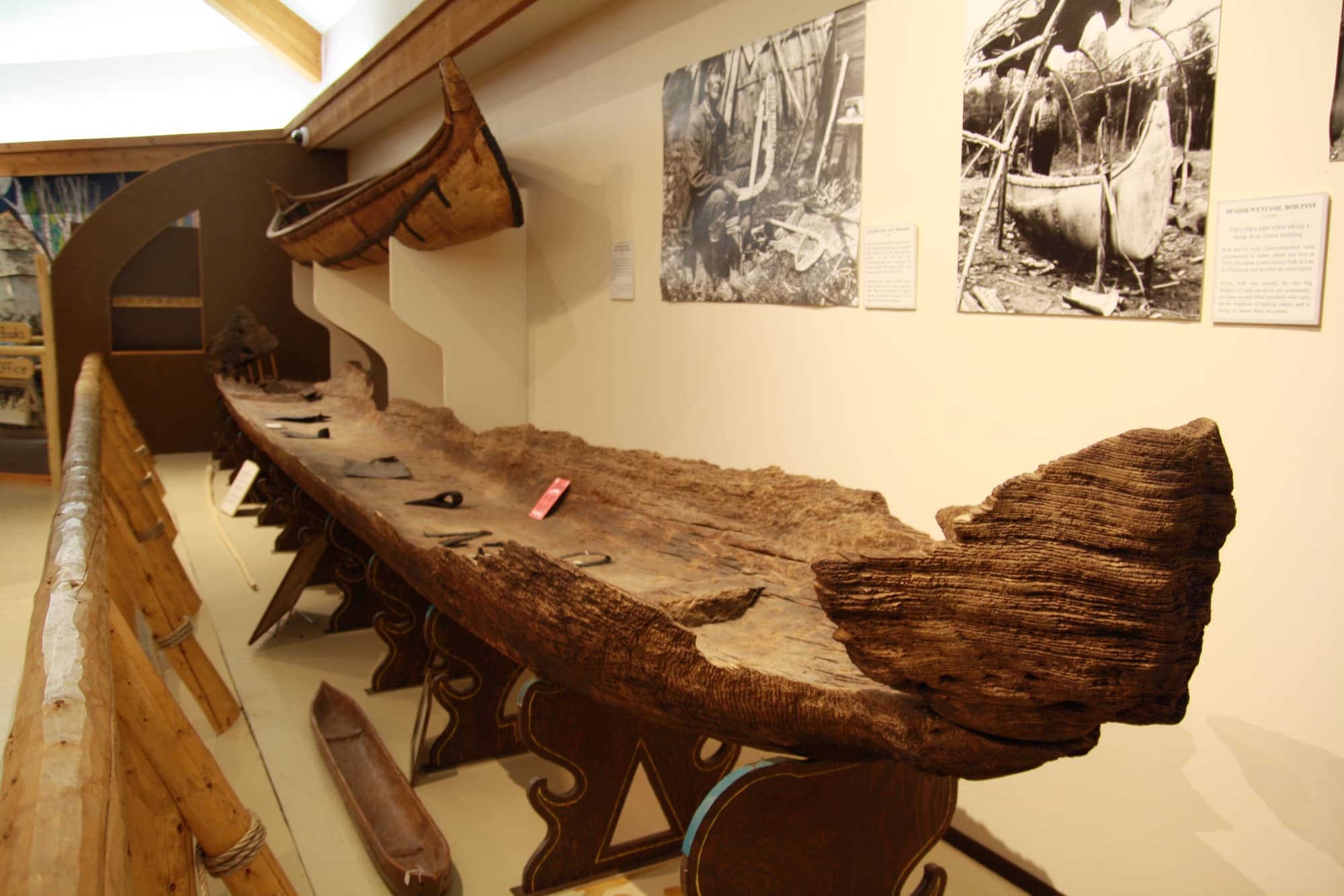 Historic canoe at George W. Brown Jr. Ojibwe Museum and Cultural Center